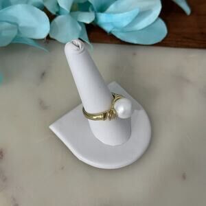 14K Gold Plated Women's Ring Pearls Wraped‎ Wire Oro Laminado Size 10